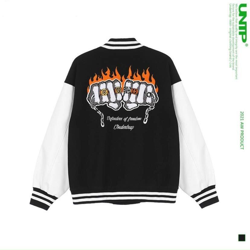 Áo Cardigan Bomber - Áo Khoác Varsity Jacket Unisex ONDERTRAP Phối Bo ( có form rộng XL )