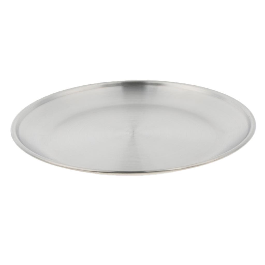 2-3pack Stainless Steel Round Plate Dish Camping Picnic Food Salad Container