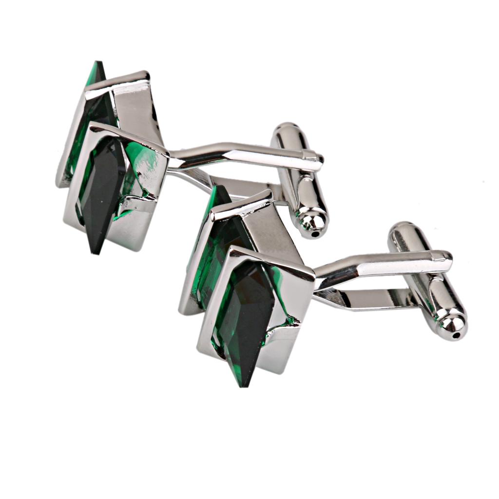 Lover Couple Green Crystal Cufflinks Cuff Links Wedding Jewelry Birthday