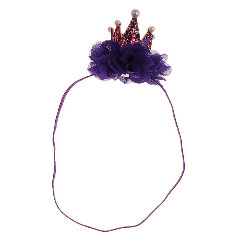 2-7pack Girls Crown Pearl Princess Hair Clip Headdress Hair Accessories Blue