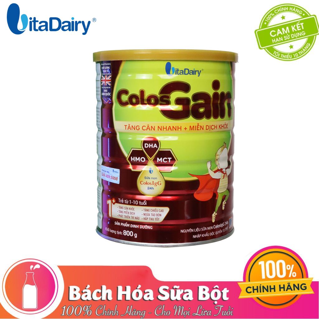 Sữa bột Colos Gain 1+ /Cho bé Tăng cân nhanh + Miễn dịch khoẻ