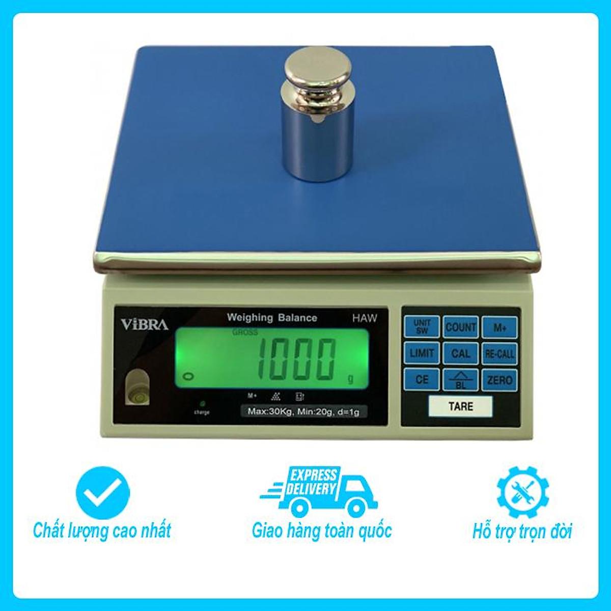 Cân điện tử thông dụng Vibra HAW, Mức cân 30kg, độ chia 1g