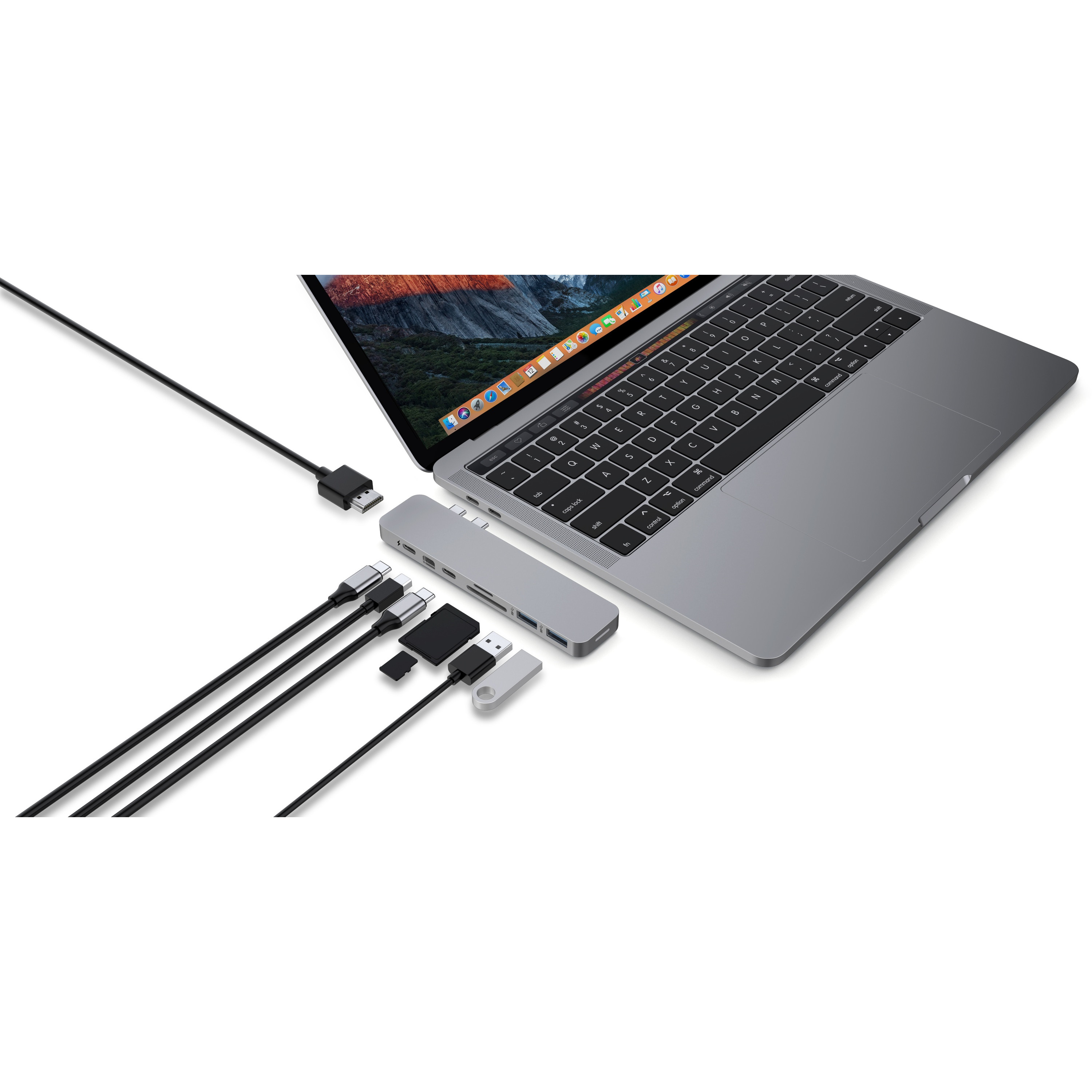 CỔNG CHUYỂN HYPERDRIVE PRO 8-IN-2 HUB FOR USB-C MACBOOK PRO/AIR - Hàng Chính Hãng - GN28D Gray