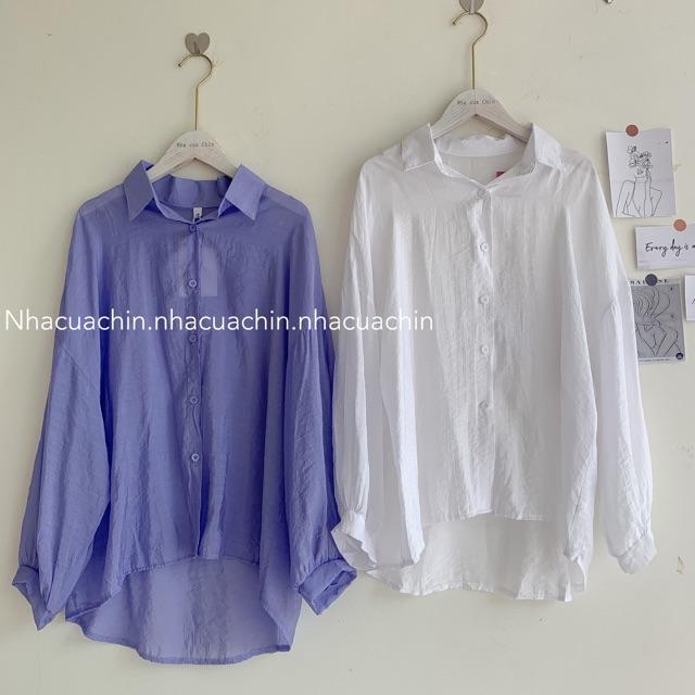 Áo sơmi form rộng tay bồng
