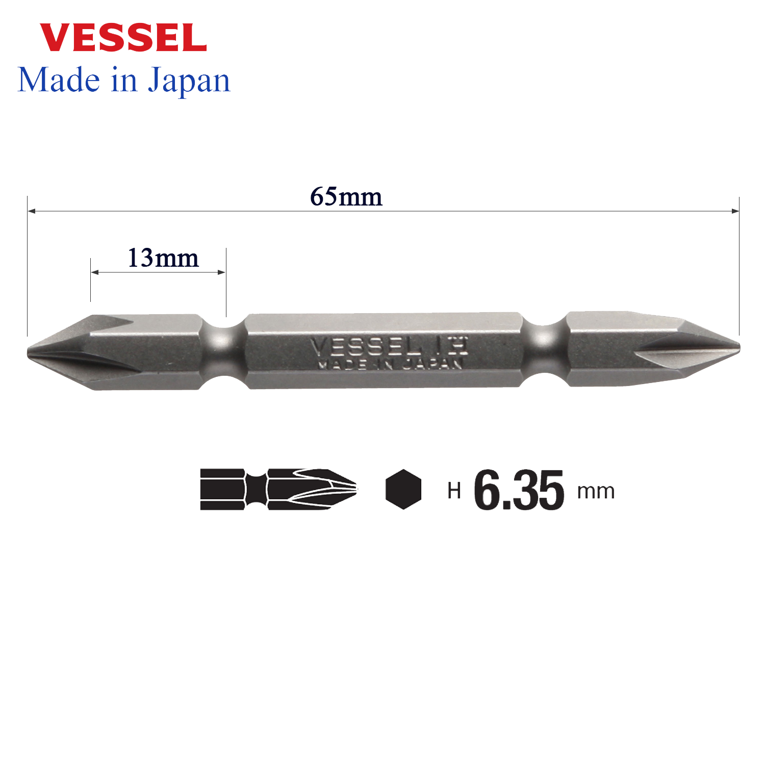 Mũi vặn vít M-A14 (nhiễm từ ) - Vessel (Nhật Bản)