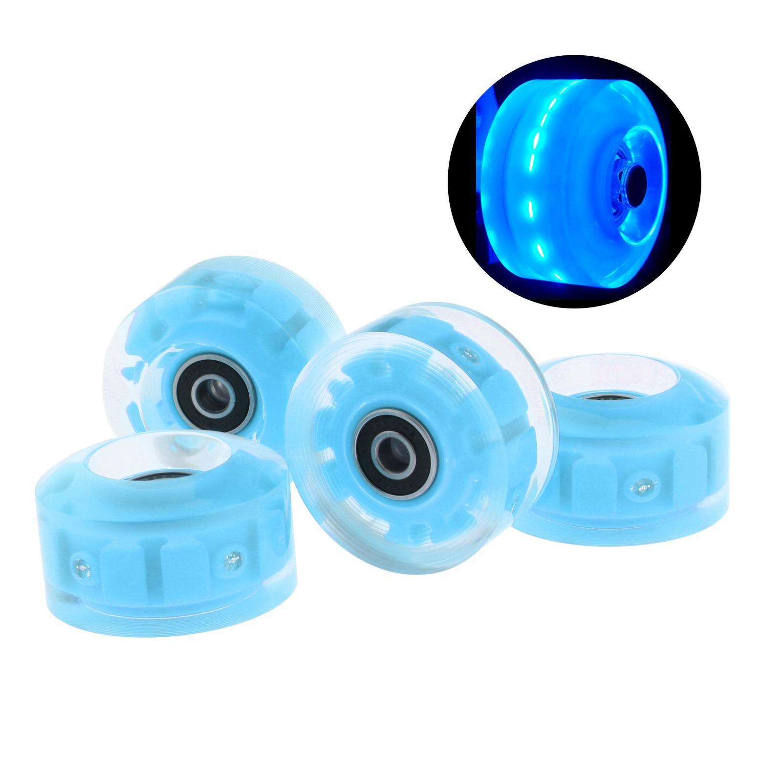 8x Luminous Roller Skate Wheels Light Up with Bearings Double Row Skateboard
