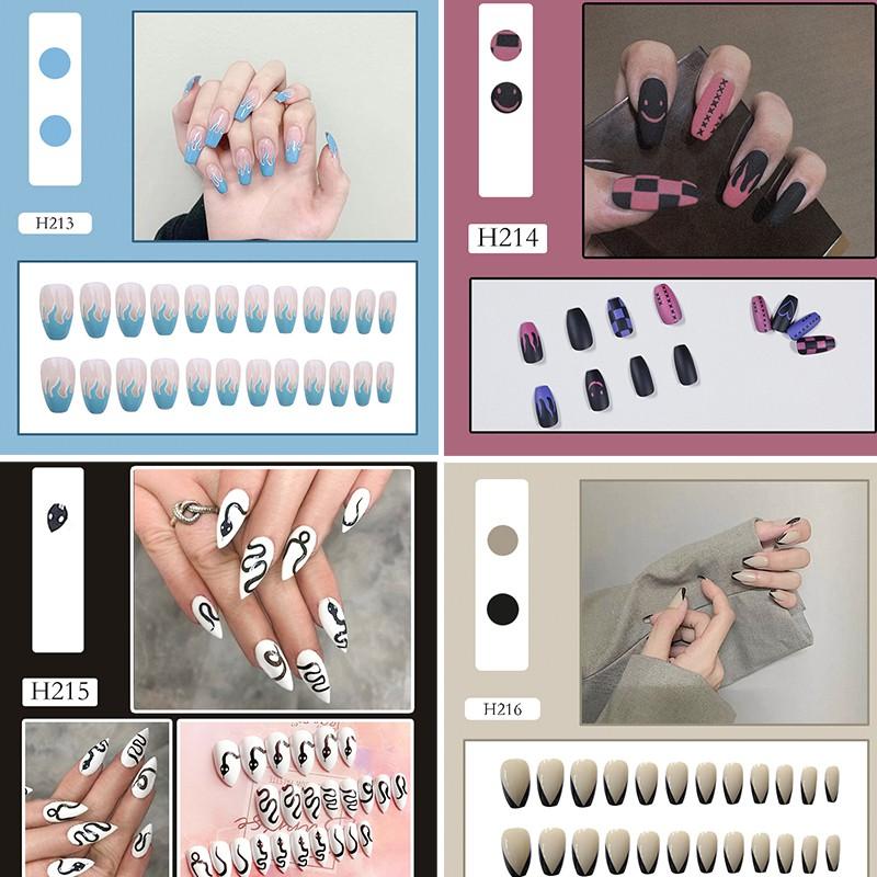 Bộ 24 Móng Tay Giả Kèm Keo Dán Trang Trí Móng Tay DIY