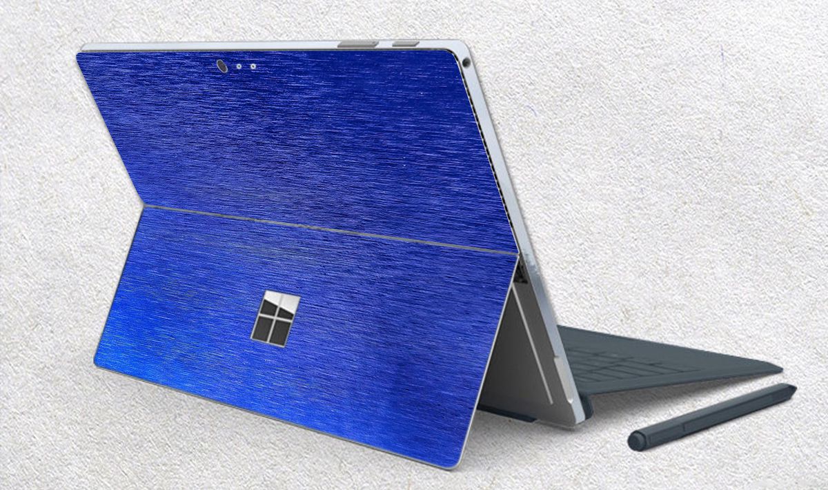 Skin dán hình Aluminum Chrome xanh dương xước cho Surface Go, Pro 2, Pro 3, Pro 4, Pro 5, Pro 6, Pro 7, Pro X