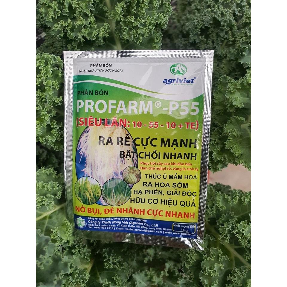 SIÊU LÂN PROFARM-P55 10-55-10+TE GÓI 15G - RA RỄ CỰC MẠNH, TRỔ HOA ĐỒNG ĐỀU