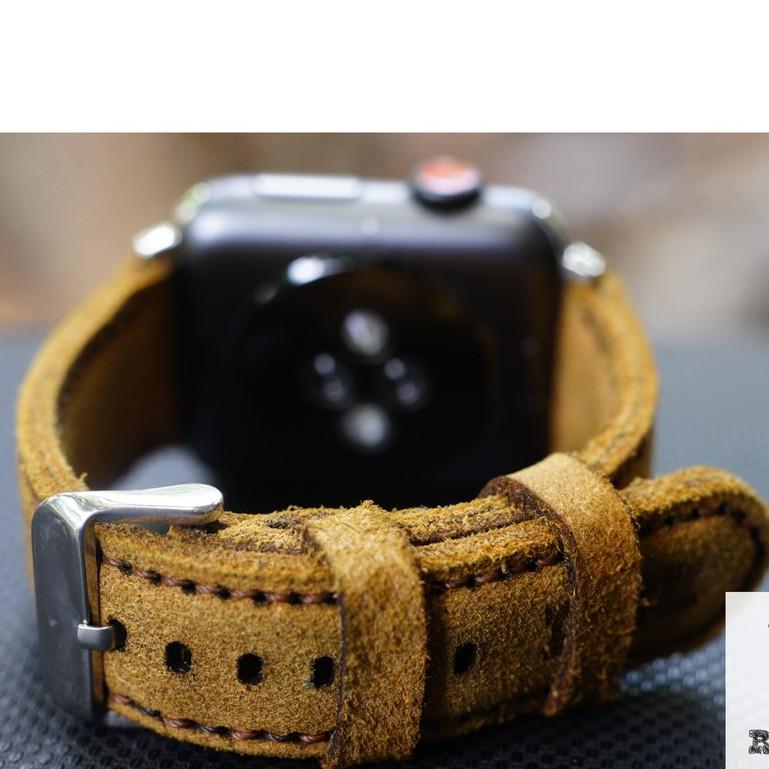 Dây apple watch da bò lộn nâu vừa handmade - RAM classic 1960 - RAM leather