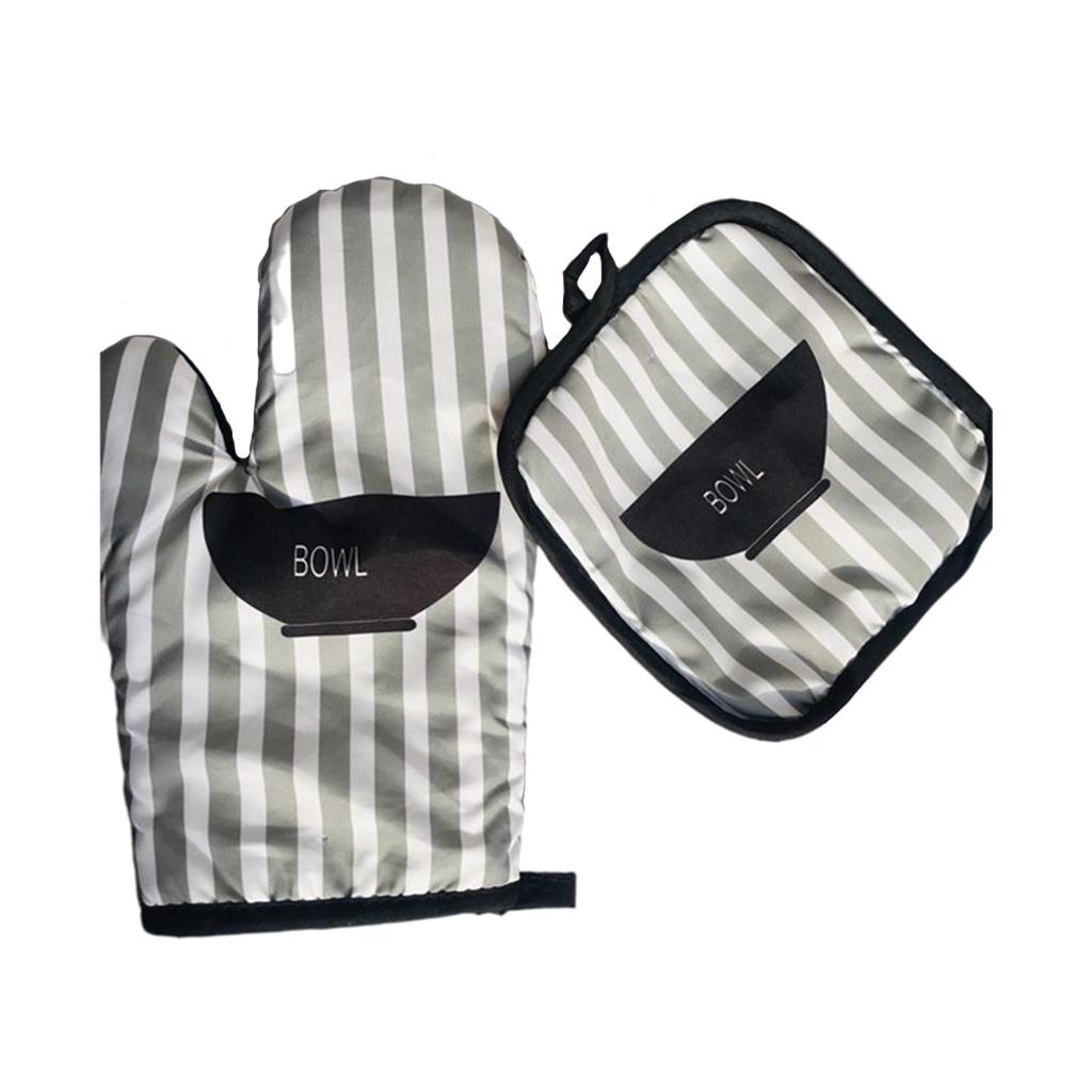 2pcs Oven Cotton Gloves Pot Holder Cooking Heat Resistant  Bowl
