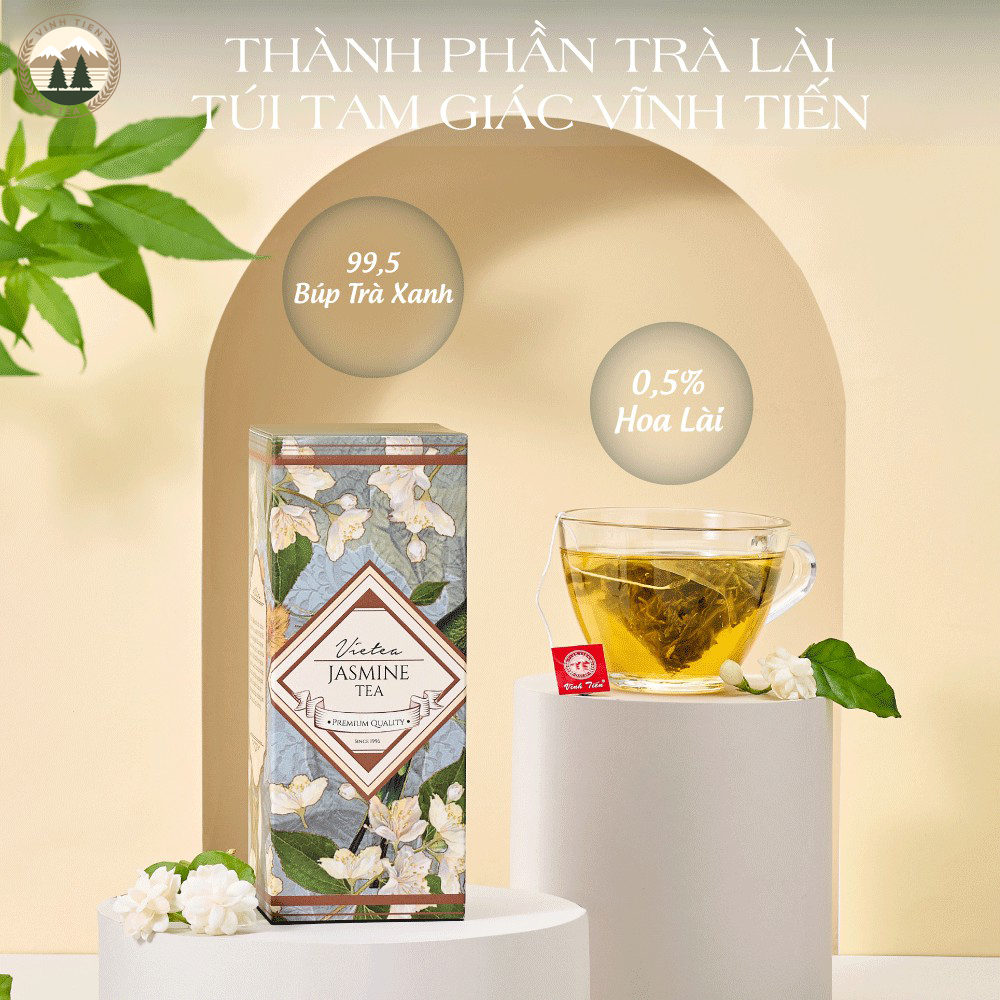 Trà Lài Túi Tam Giác Vĩnh Tiến - Hỗ Trợ Tiêu Hóa, Giảm Cân, Thanh Nhiệt, Chống Oxy Hóa