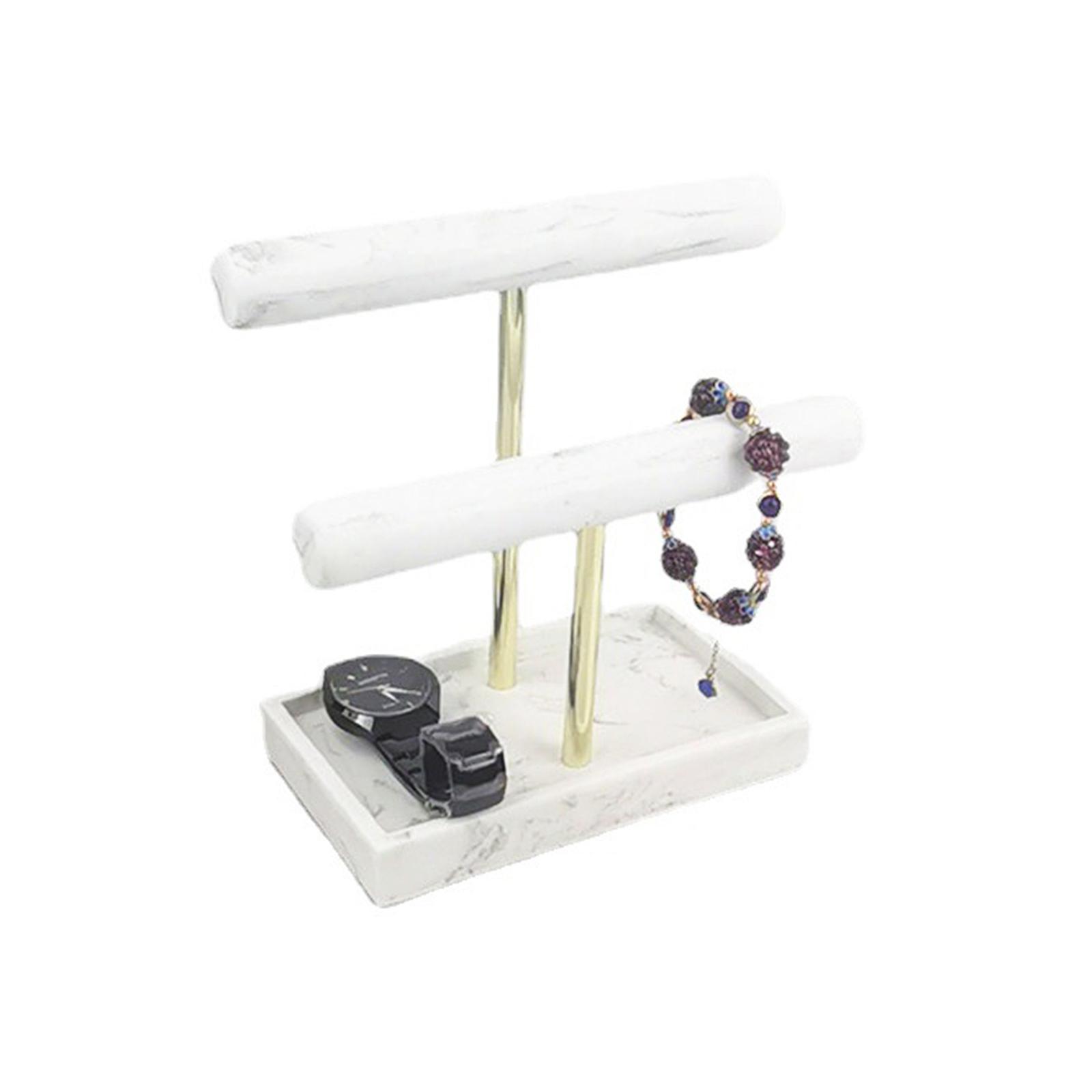 2 Tier Jewelry Bracelet Watch Rack Tabletop Jewelry Organizer Shelf Showcase