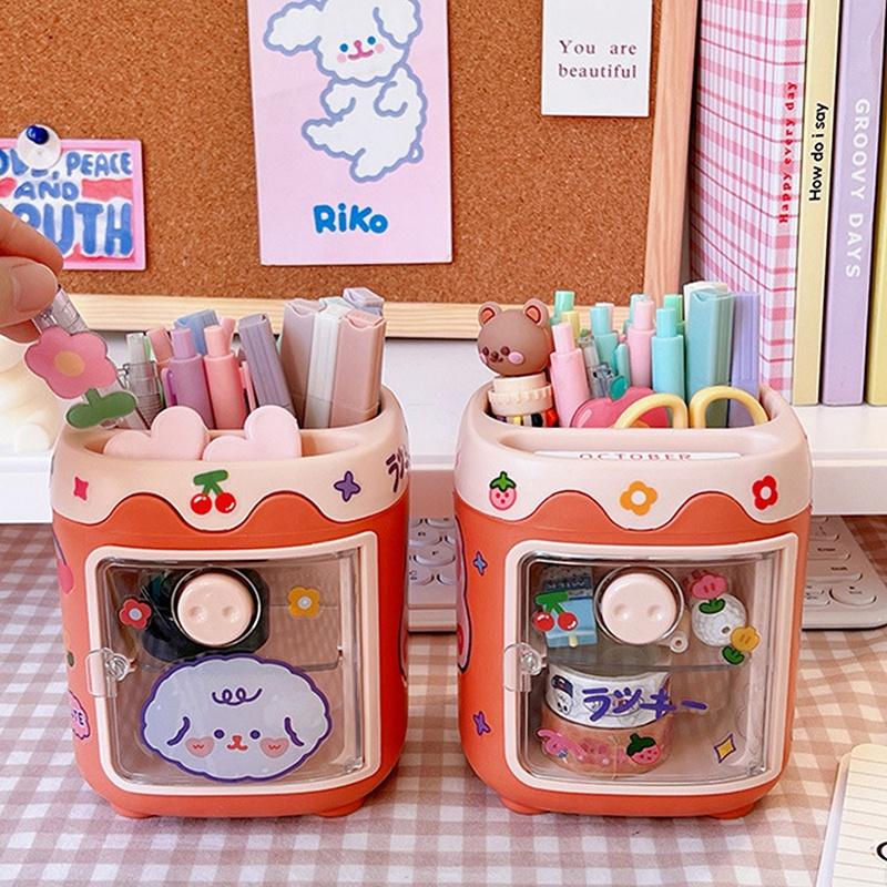 Hộp Đựng Bút Để Bàn Hình Mũi Heo Nhiều Ngăn Cute Decor Trang Trí Văn Phòng Bàn Học Sáng Tạo