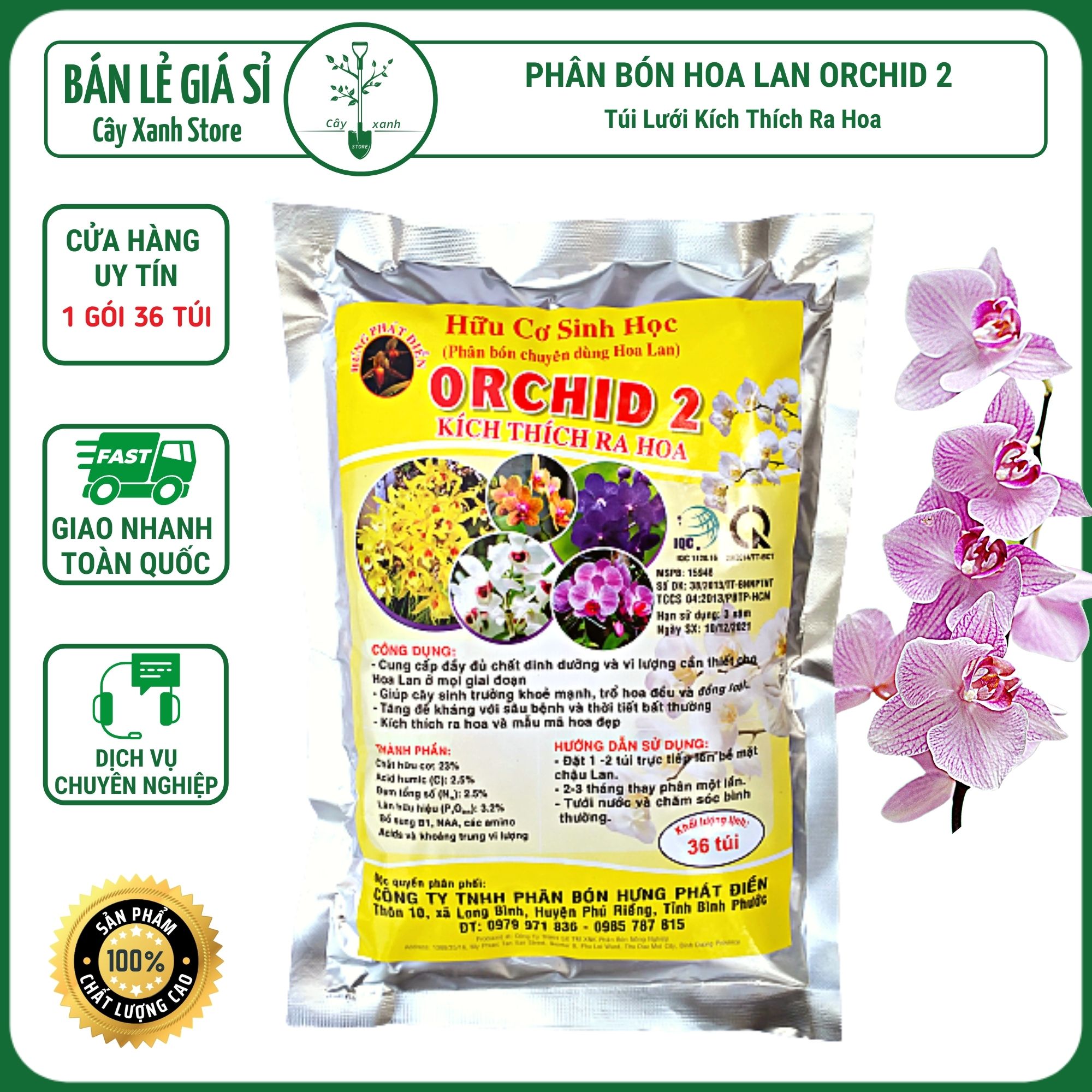 Phân Bón Hoa Lan 2 Phân Bón Túi Lưới Kích Thích Ra Hoa - Chuyên Hoa Lan Gói 500g