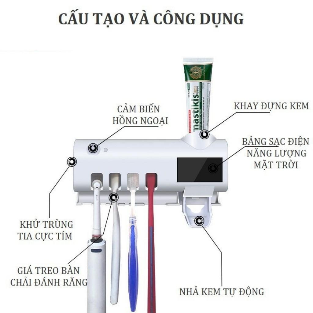 Giá Treo Bàn Chải Kem Đánh Răng Khử Khuẩn, Hộp Treo Thông Mình Tia UV Khử Trùng Công Nghệ Cao Châu Âu