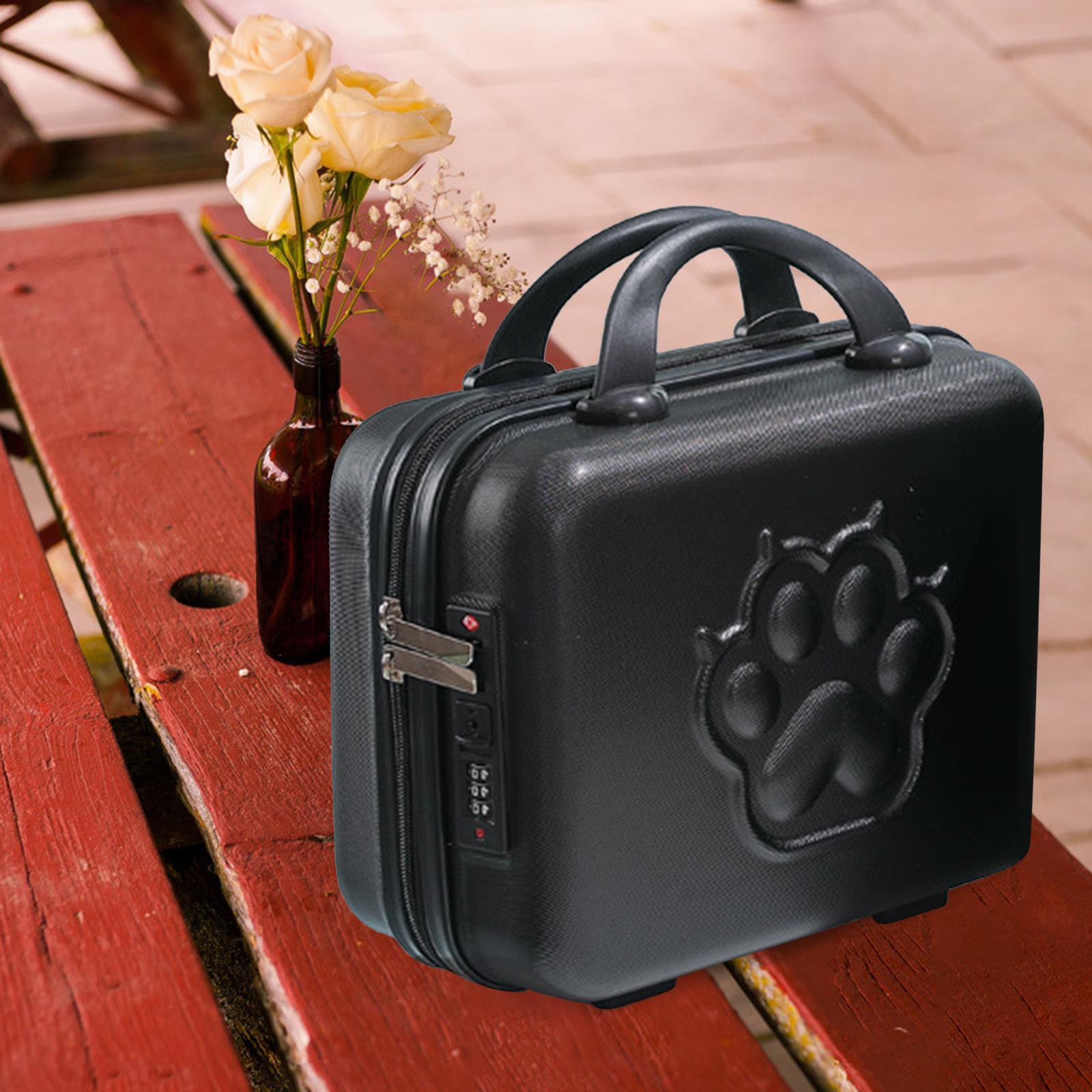 14 inch Small Suitcase Case with Handle Password Lock Mini for Business Black