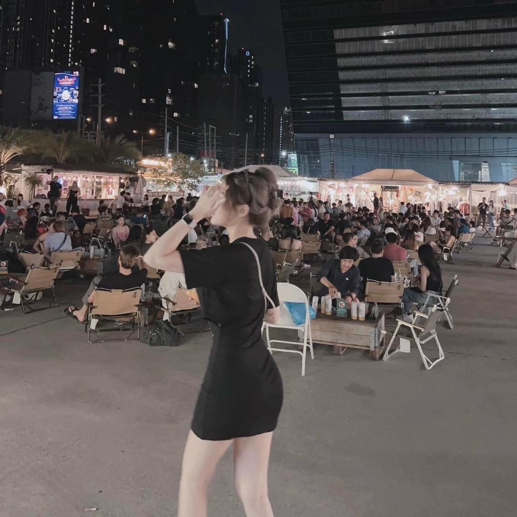 Đầm váy nữ body họa tiết gấu thêu cute dành cho các nàng đi chơi, dạo phố siêu xinh
