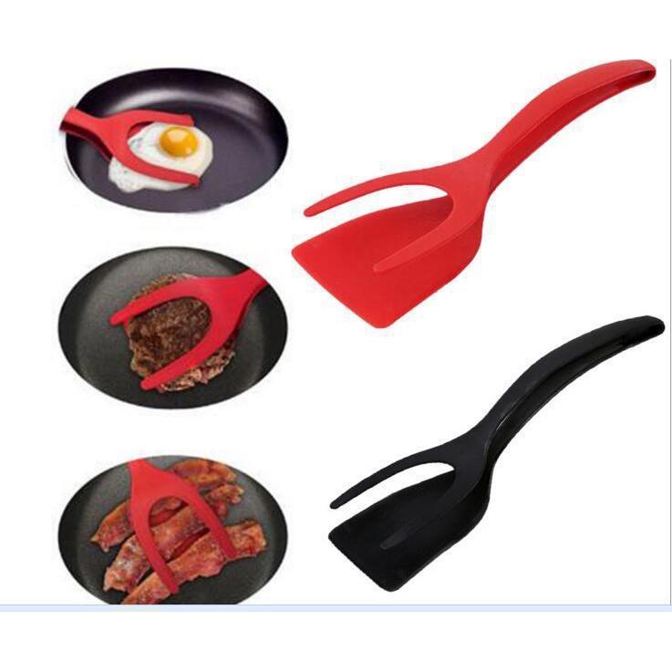 1pcs Multifunctional 2 in 1 Non Stick Bread Egg Turners Cooking Tongs Gadgets For Kitchen Utensils Spatula Cooking Tool