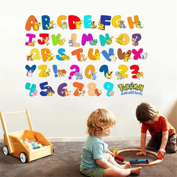 Decal trang trí tường Chữ số POKEMON vui nhộn