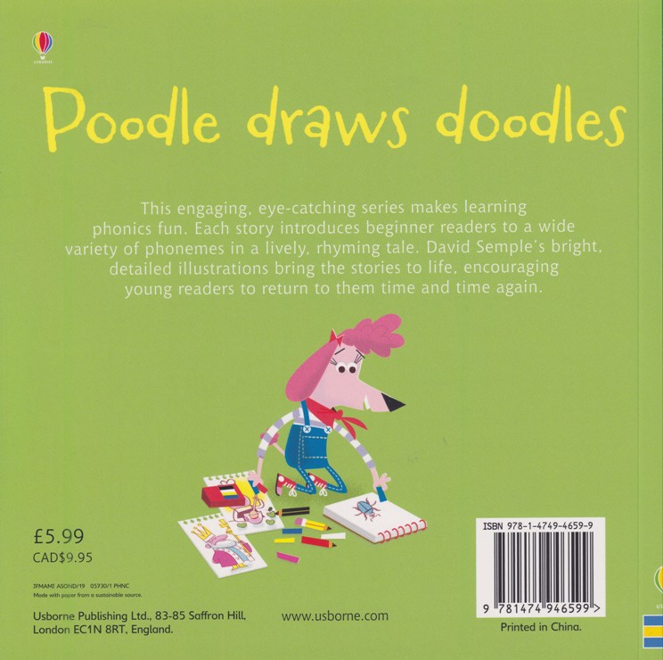 Sách tô vẽ tiếng Anh: Phonics Readers: Poodle Draws Doodles