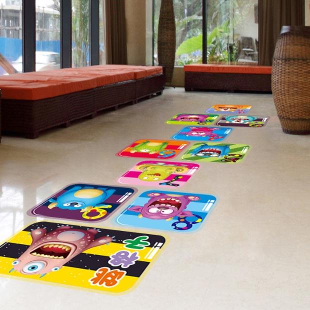 Decal trang trí tường - Số thứ tự quái vật đáng yêu