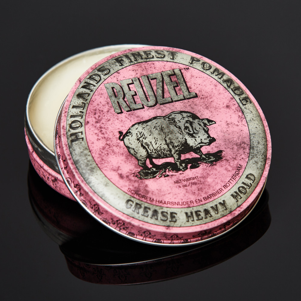 Sáp Vuốt Tóc Reuzel Grease Heavy Hold (Pink Pomade) 35g - Hàng chính hãng