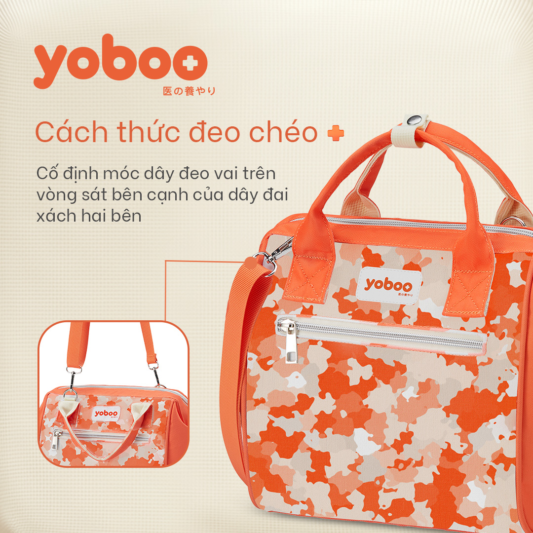 Túi đựng tã Yoboo YB-0012 chống thấm nước miệng túi rộng có dây đeo chéo hoặc đeo vai - Hàng chính hãng