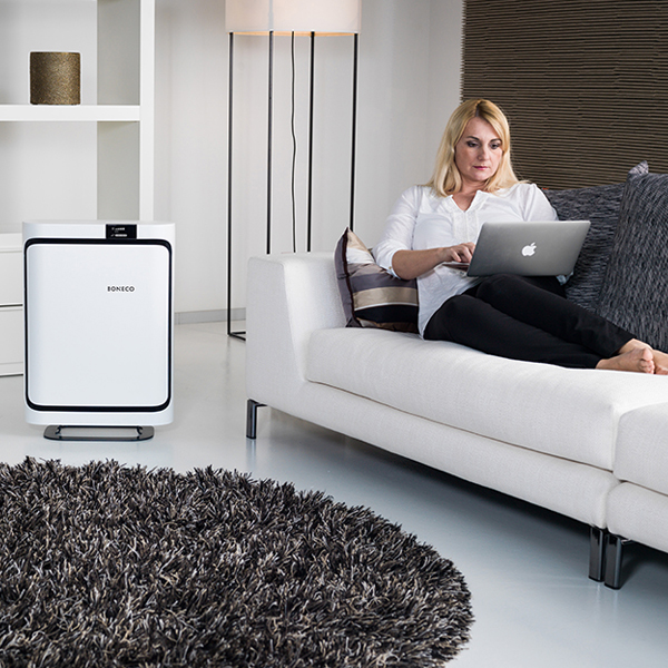 Máy Lọc Không Khí Cao Cấp BONECO P500 Chống Dị Ứng, Khử Mùi, Diệt Khuẩn, Lọc Bụi Báo Ô, Khuếch Tán/ Xông Tinh Dầu Nhiễm, Báo Ô Nhiễm - Hàng Nhập Khẩu