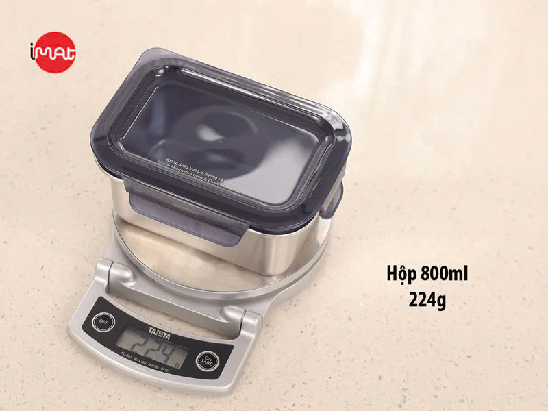 Bộ 4 hộp cao inox 304 iMAT dùng được vi sóng, đông đá, máy rửa chén, lò nướng - Hàng Chính Hãng