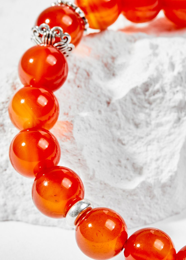 Vòng Tay Phong Thủy Nữ Đá Mã Não Đỏ Phối Charm Cung Hoàng Đạo Thiên Bình Mệnh Hỏa, Thổ Ngọc Quý Gemstones
