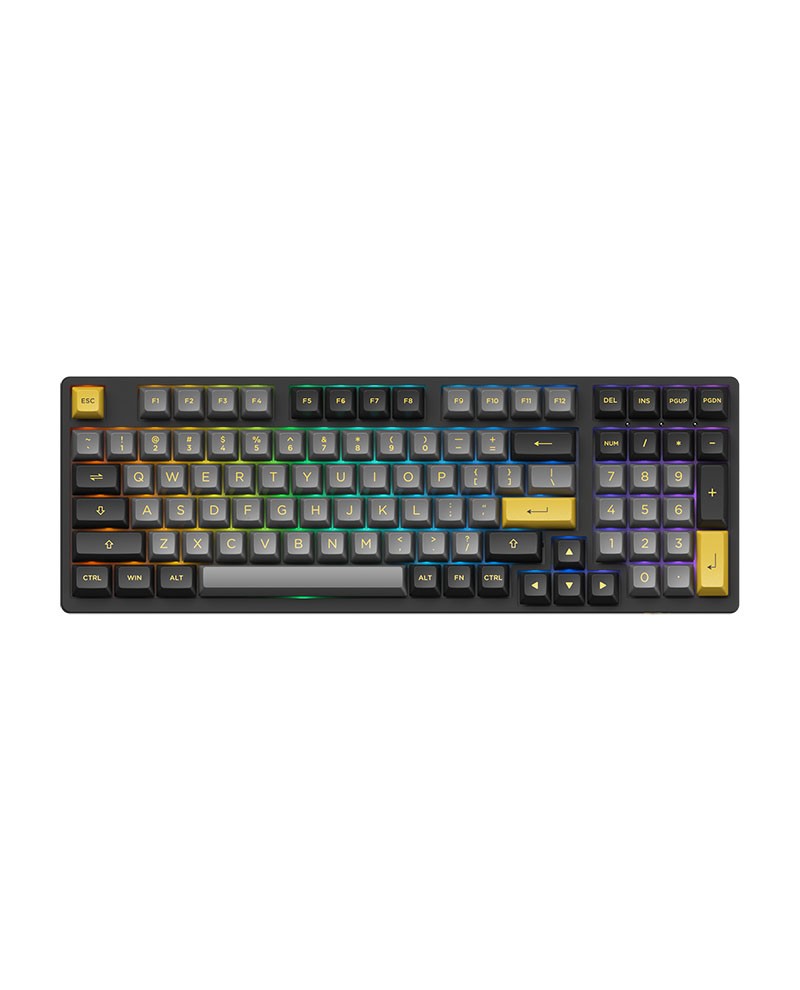 Bàn Phím Cơ Máy Tính Không Dây - AKKO 3098N Multi-modes Black Gold| Bluetooth5.0| 2.4Ghz| Hotswap| Foam Tiêu Âm| Foam Đáy| AKKO x TTC Switch| Chuyên Game| Hàng Chính hãng