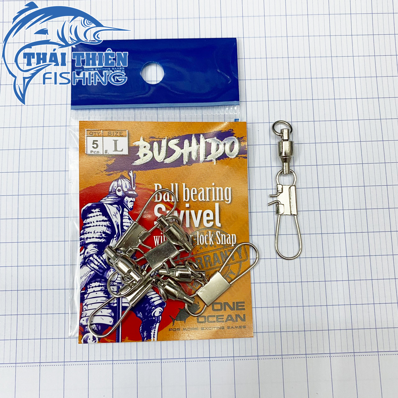 Ma Ní Câu Cá Bushido Ball Bearing Swivel Vỉ 5 Cái Chuyên Dùng Câu Cá Tra, Các Loại Cá Lớn