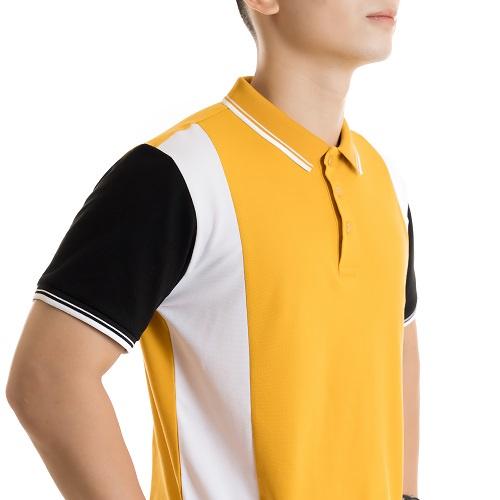 Áo polo nam cotton cá sấu phối tay thân bo sọc cổ bẻ tay ngắn PL05