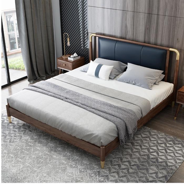 Giường ngủ 4 chân phong cách Bắc Âu - giường ngủ gỗ vân không hộp , không ngăn kéo cao cấp LUX-G014