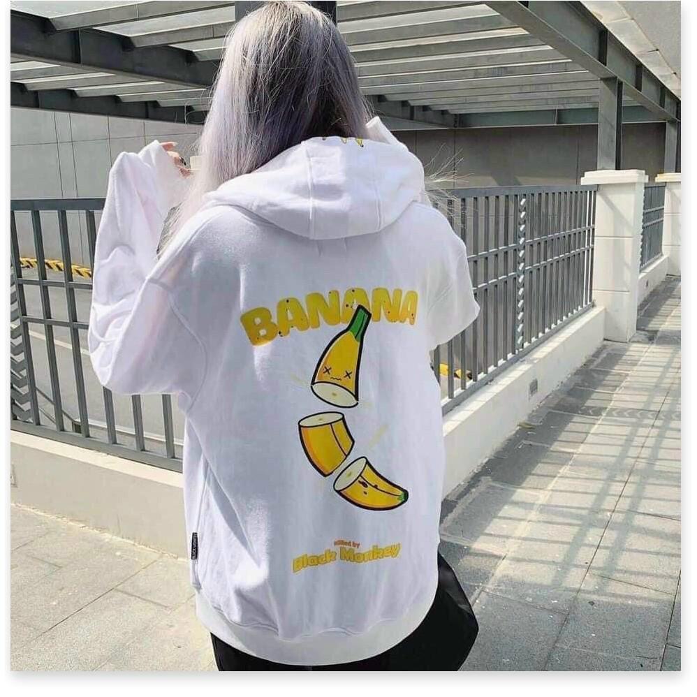 Áo hoodies dây kéo NỮ SIÊU XINH , CUTE HÌNH CHUỐI KHANH AN FASHION