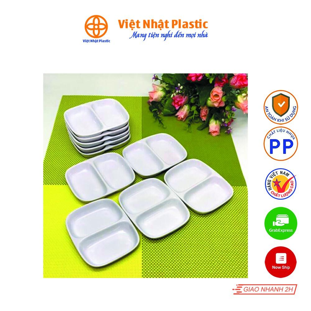 Đĩa Nhựa Chấm 2 ngăn tiện dụng