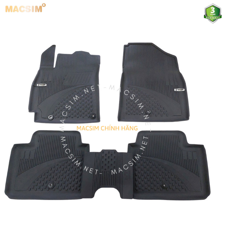 Thảm lót sàn ô tô nhựa TPE Silicon Hyundai Elantra 2022 Black Nhãn hiệu Macsim
