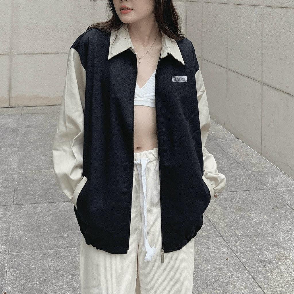 (MẪU MỚI) ÁO KHOÁC KAKI NAM NƯC QUỐC DÂN CỔ BẺ THÊU BMO TAY PHỐI RẮP LĂNG SHOP VALENTINA