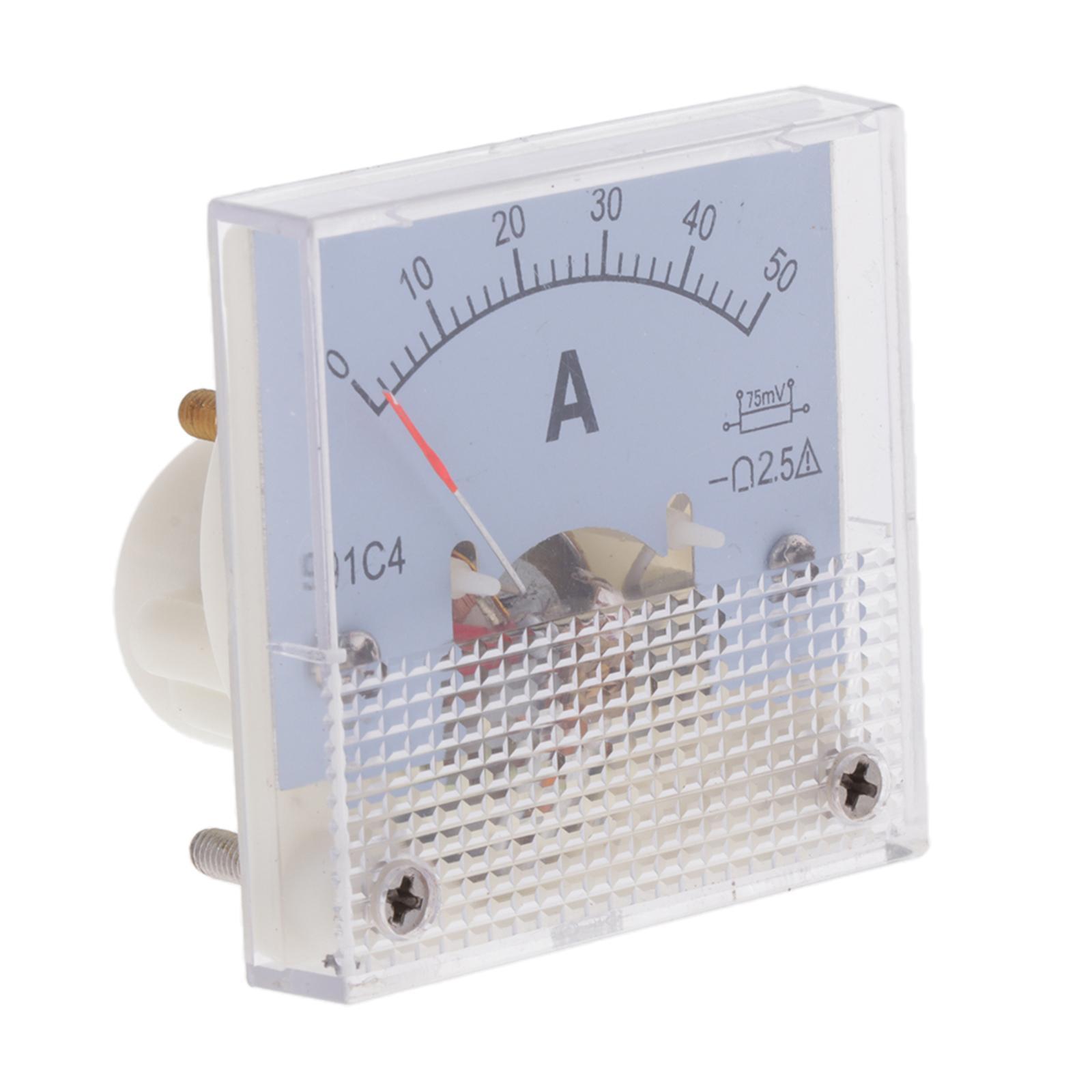 2Pcs DC Ammeter Analog Panel Meter Amp Meter Current Panel Meter Gauge 50A