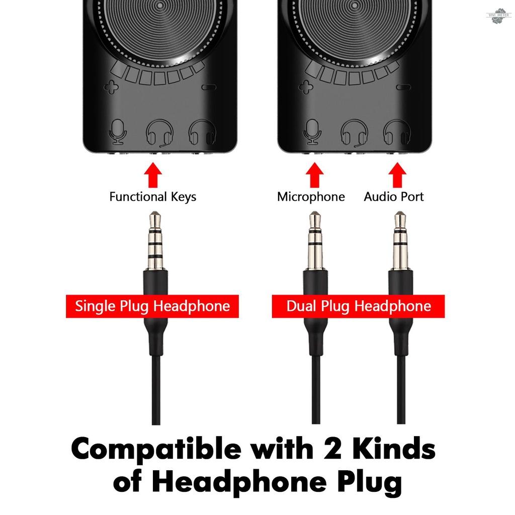 Thẻ Âm Thanh Ngoài Gs3 Usb 2.0 7.1 Kênh Điều Khiển Âm Lượng Micro Cho Laptop Pc