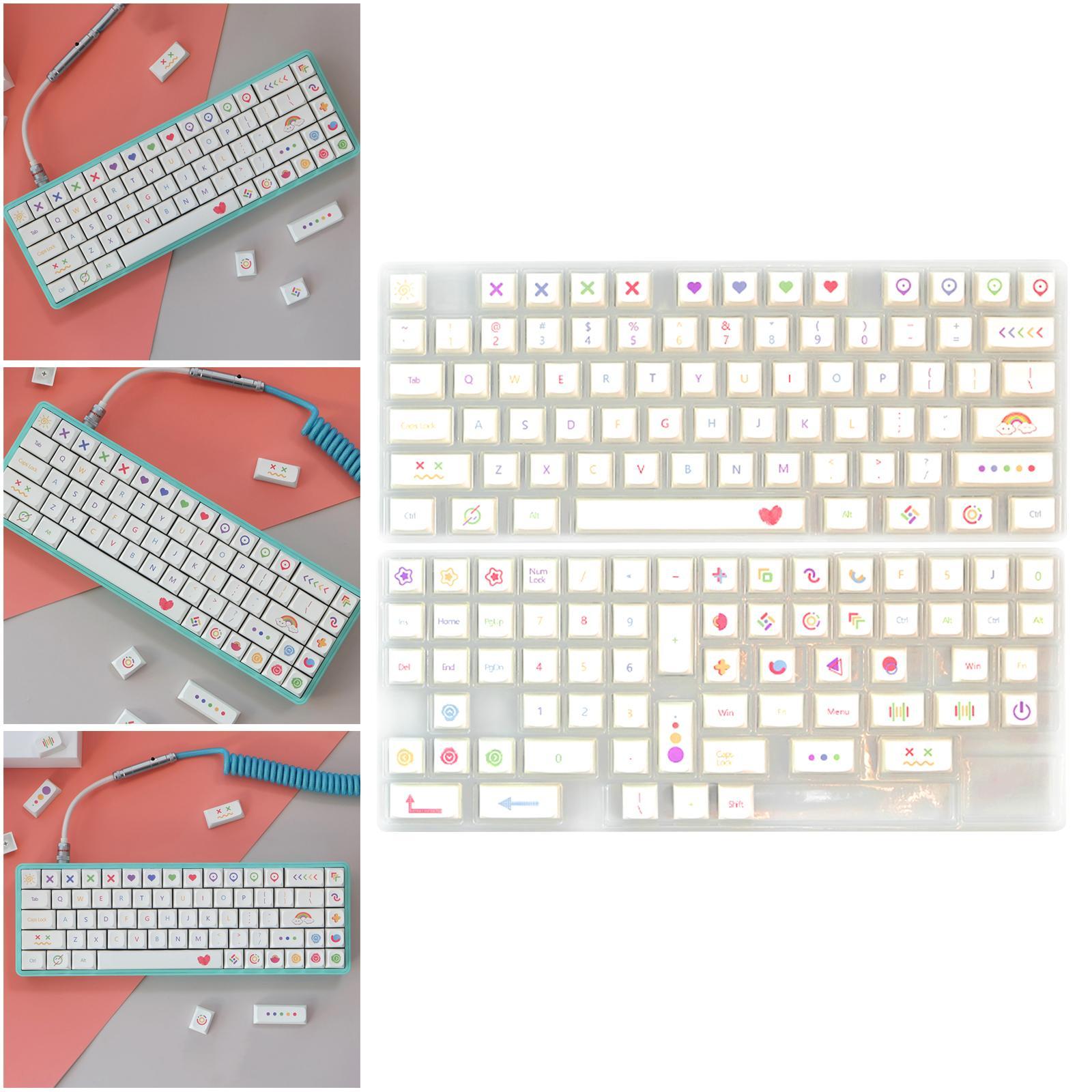 Universal 140 Keys PBT Keycaps Cute Pattern Dye Sub for MX Switch Gaming