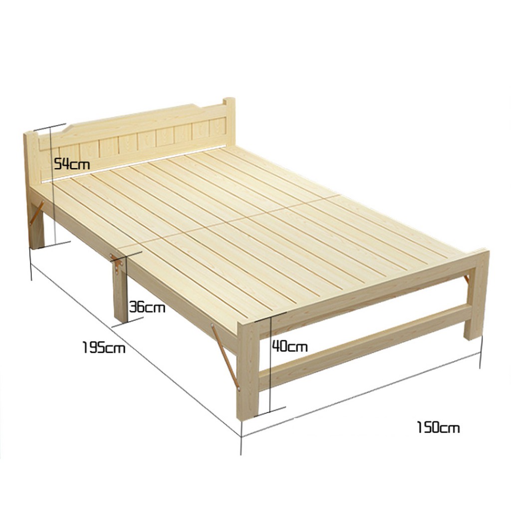 Giường gỗ thông gấp gọn 150cm, 120cm, 100cm, 80cm, 60cm x 195cm - Giường gấp gọn thông minh