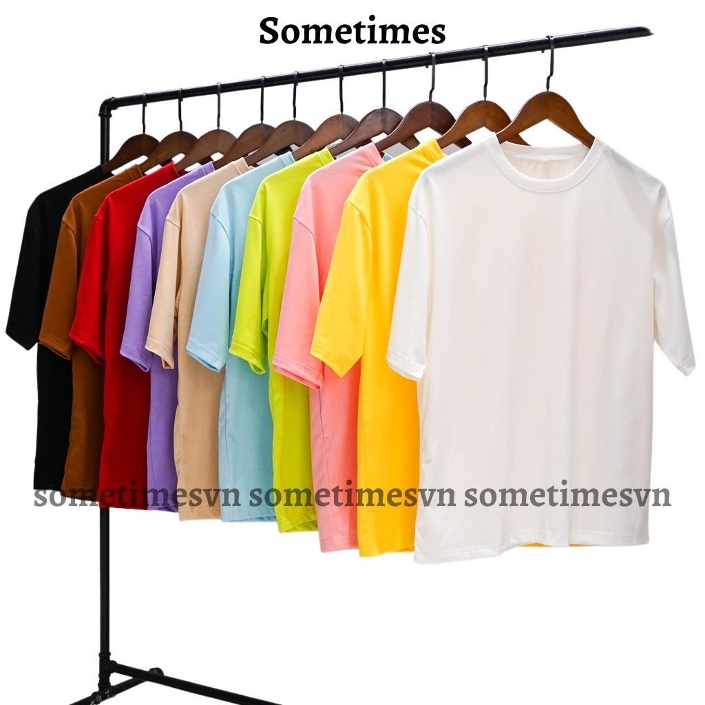 Áo thun tay lỡ nam nữ unisex trơn áo phông nhiều màu cổ tròn vải thun co dãn TTL01 - Sometimes