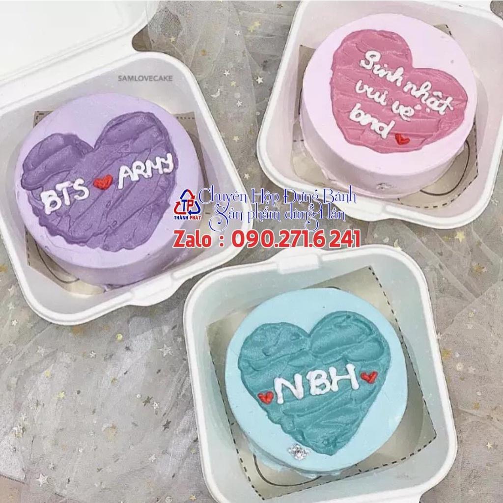 Hộp bã mía đựng bánh mochi chấm kem sữa- Hộp bả mía đựng bánh gato - bento cake - đựng bánh kem 10cm
