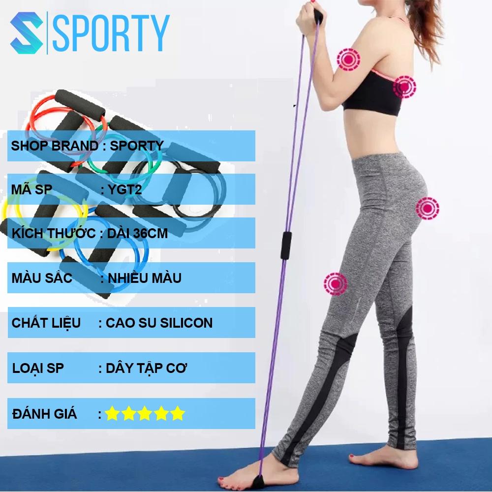 Dây tập cơ ngực YOGA chính hãng SPORTY YGT2 hình số 8 chất liệu silicon đàn hồi hỗ trợ các bài tập dãn cơ, tập thể hình