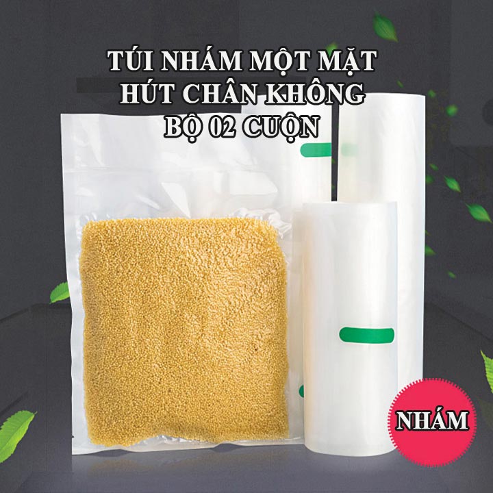 Bộ 2 cuộn túi hút chân không một mặt nhám rộng