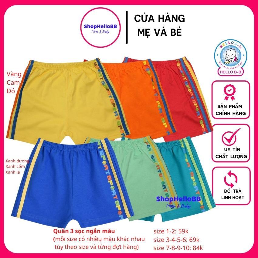 Size bé 6-35kg Quần 3 sọc ngắn màu bé trai Hello BB | Hellobb - Kiddy and Mommy