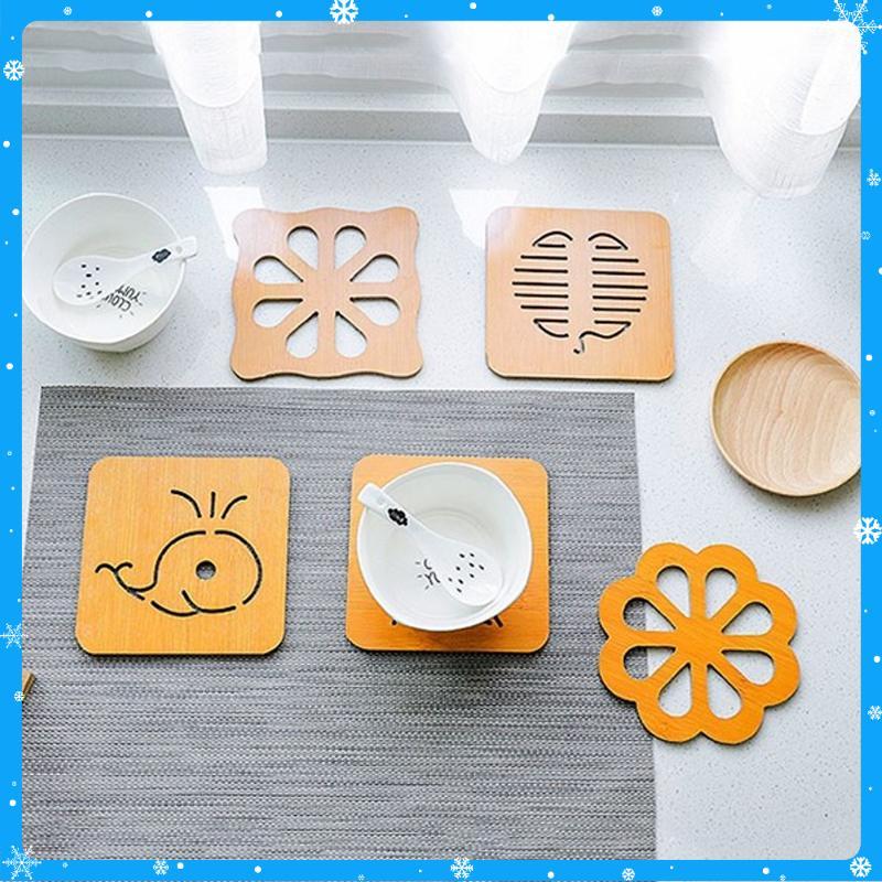Combo 6 đế lót nồi bằng gỗ chịu nhiệt hình thú - Hàng Chất Lượng