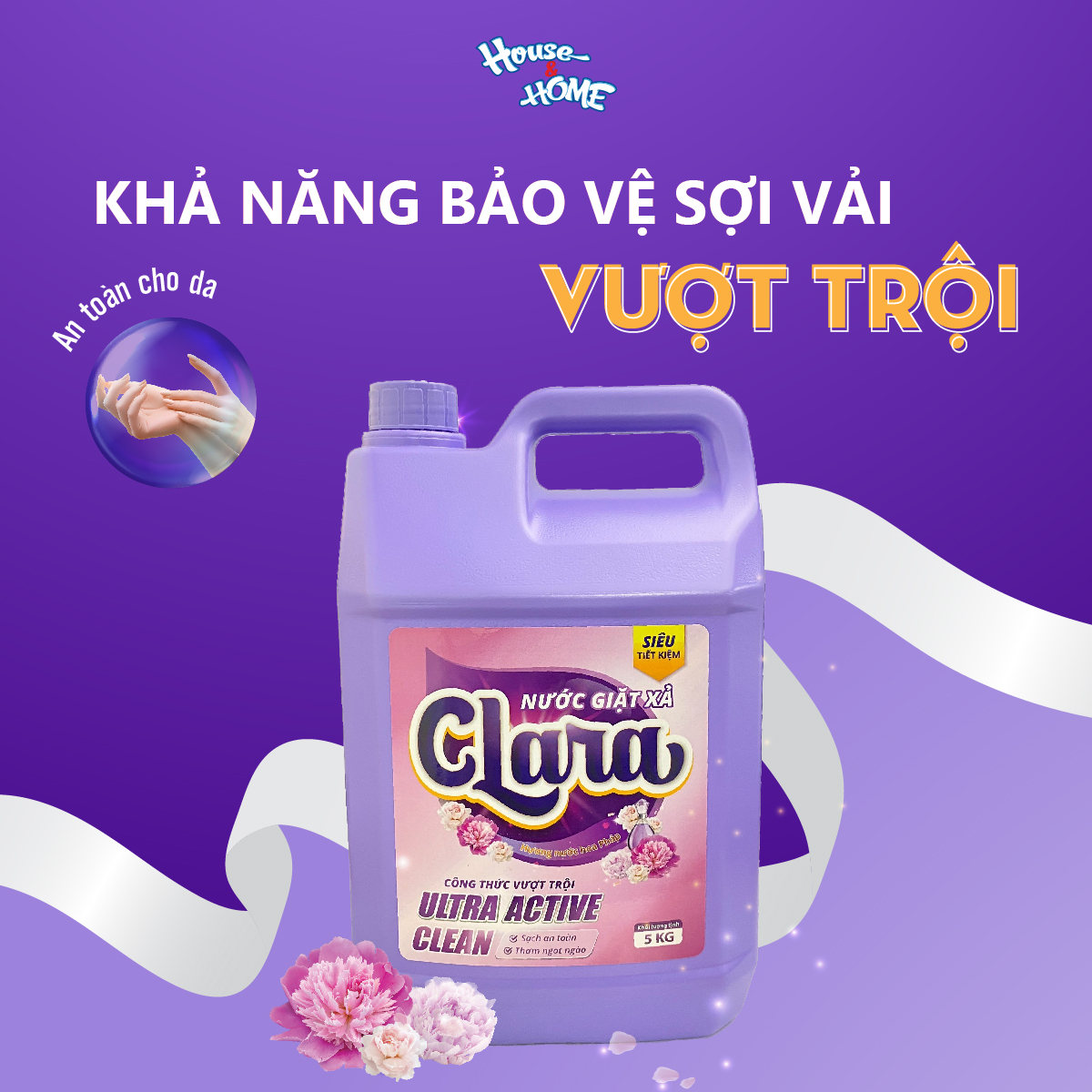 Nước giặt xả Clara hương nước hoa Pháp can 5Kg